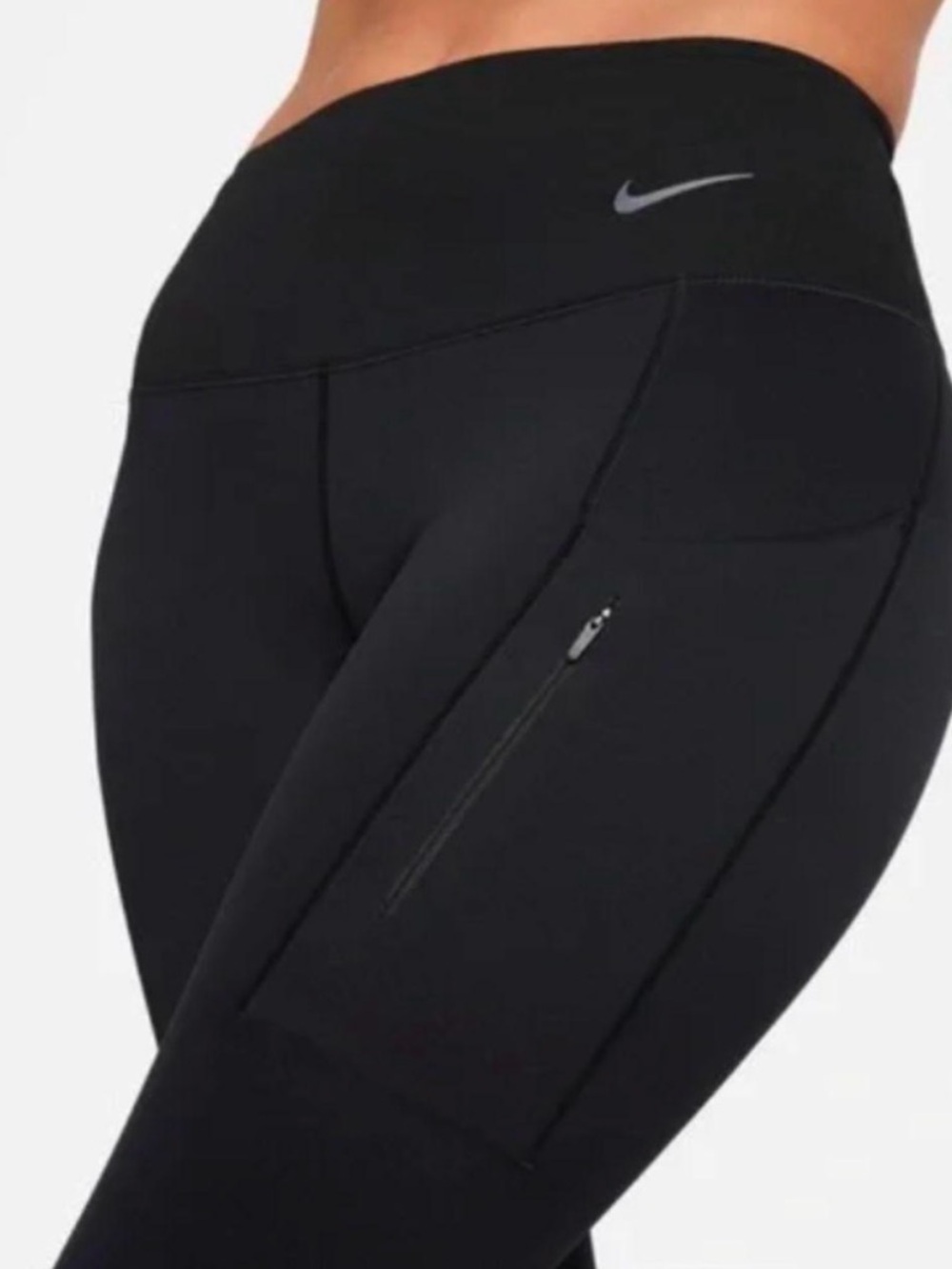 Nike Dri-FIT Go Firm-Support High-Waisted Cropped Tighs - with Side Pocket - Picture 2 of 12
